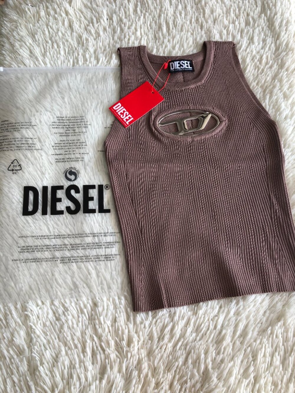 brown Diesel Sleeveless Tank Top - Picture 2 of 10